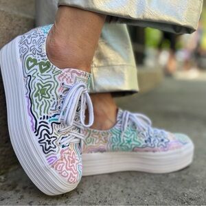 Hand-painted Taylor Swift Eras tour Triple Up Keds